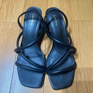 Chunky Strap Heeled Leather Sandals